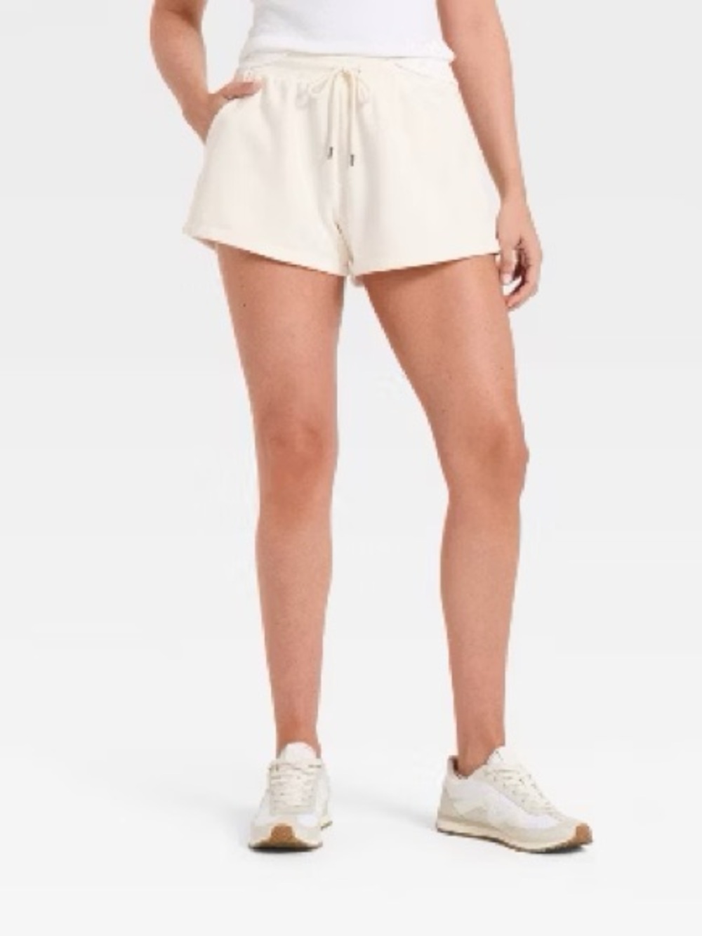 wild fable Cream Drawstring Athletic Shorts